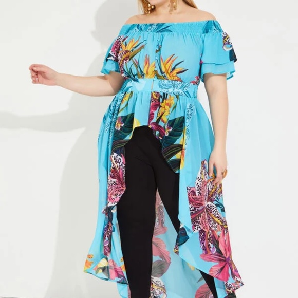 Ashley Stewart Tops - Ashley Stewart Off Shoulder Duster Top Size 18/20